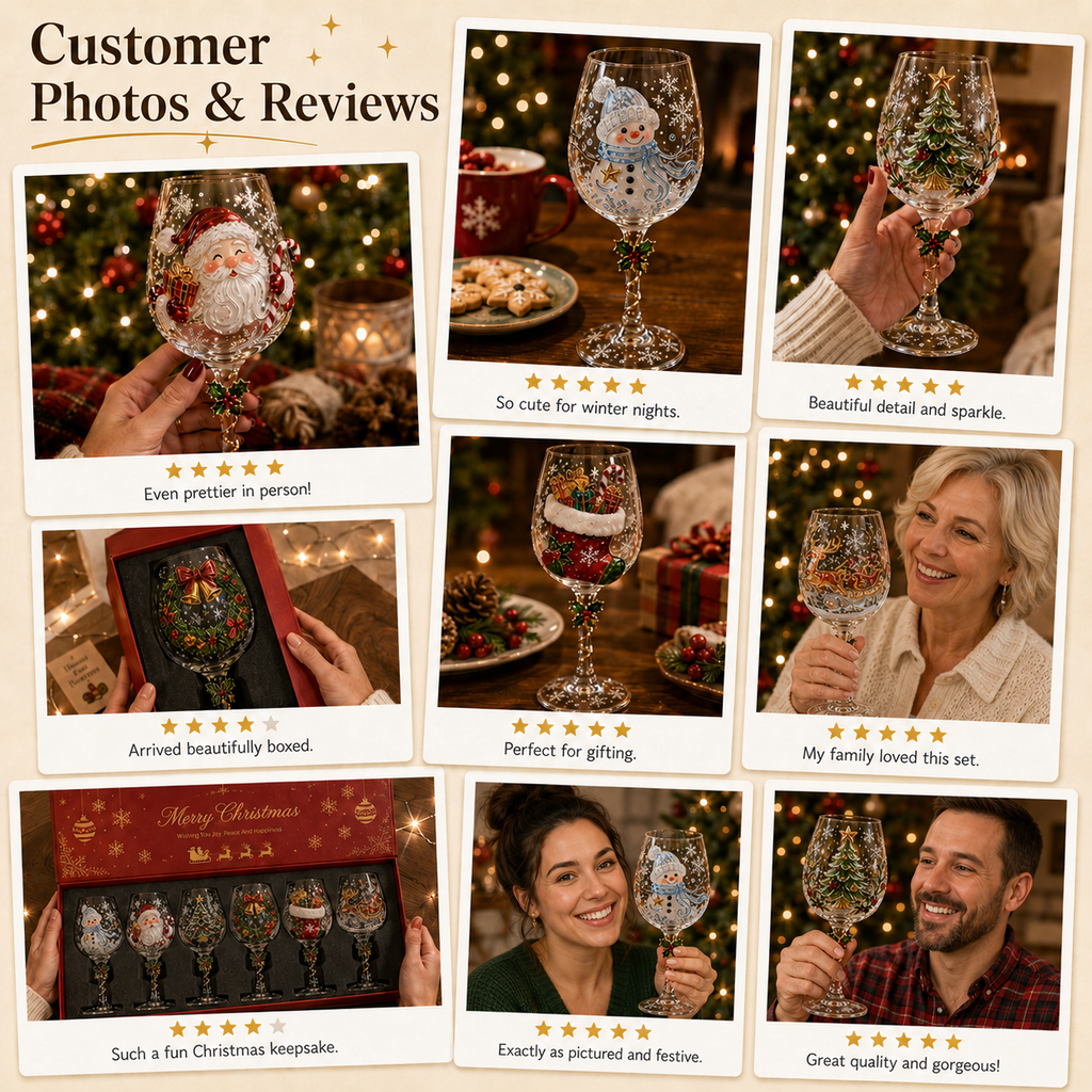 💥 Last Day 49% OFF – 🔥🎁Christmas 3D Wine Glass Collection Gift Box Set✨