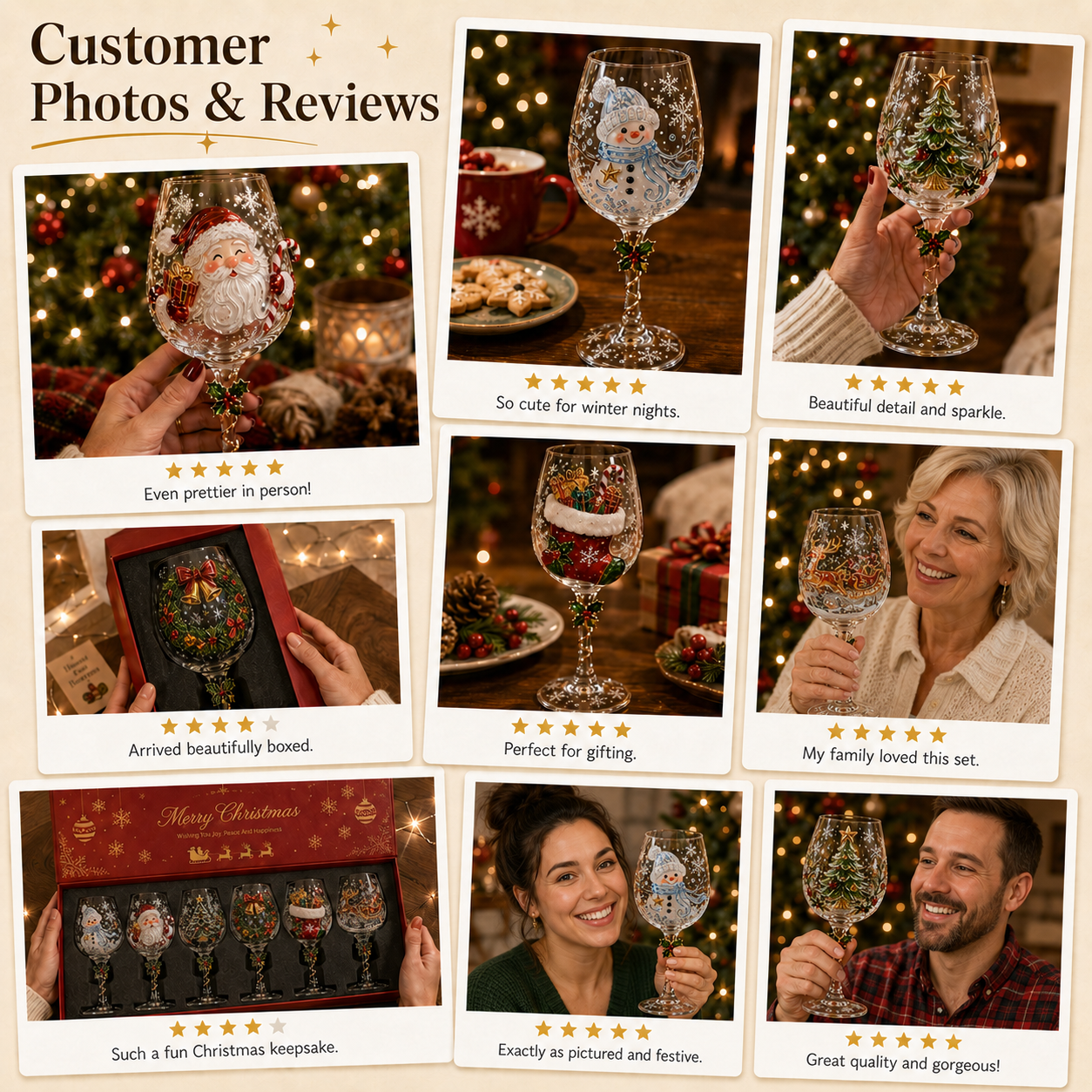 💥 Last Day 49% OFF – 🔥🎁Christmas 3D Wine Glass Collection Gift Box Set✨