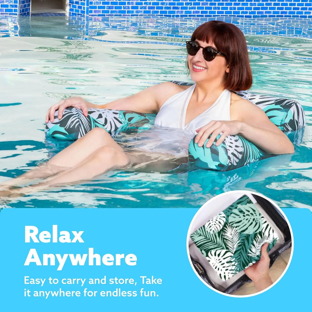 🏖️Inflatable Water Hammock Pool Float Chair💦 Breathable Mesh Floating Seat🛟 Great Savings When You Order A Pair