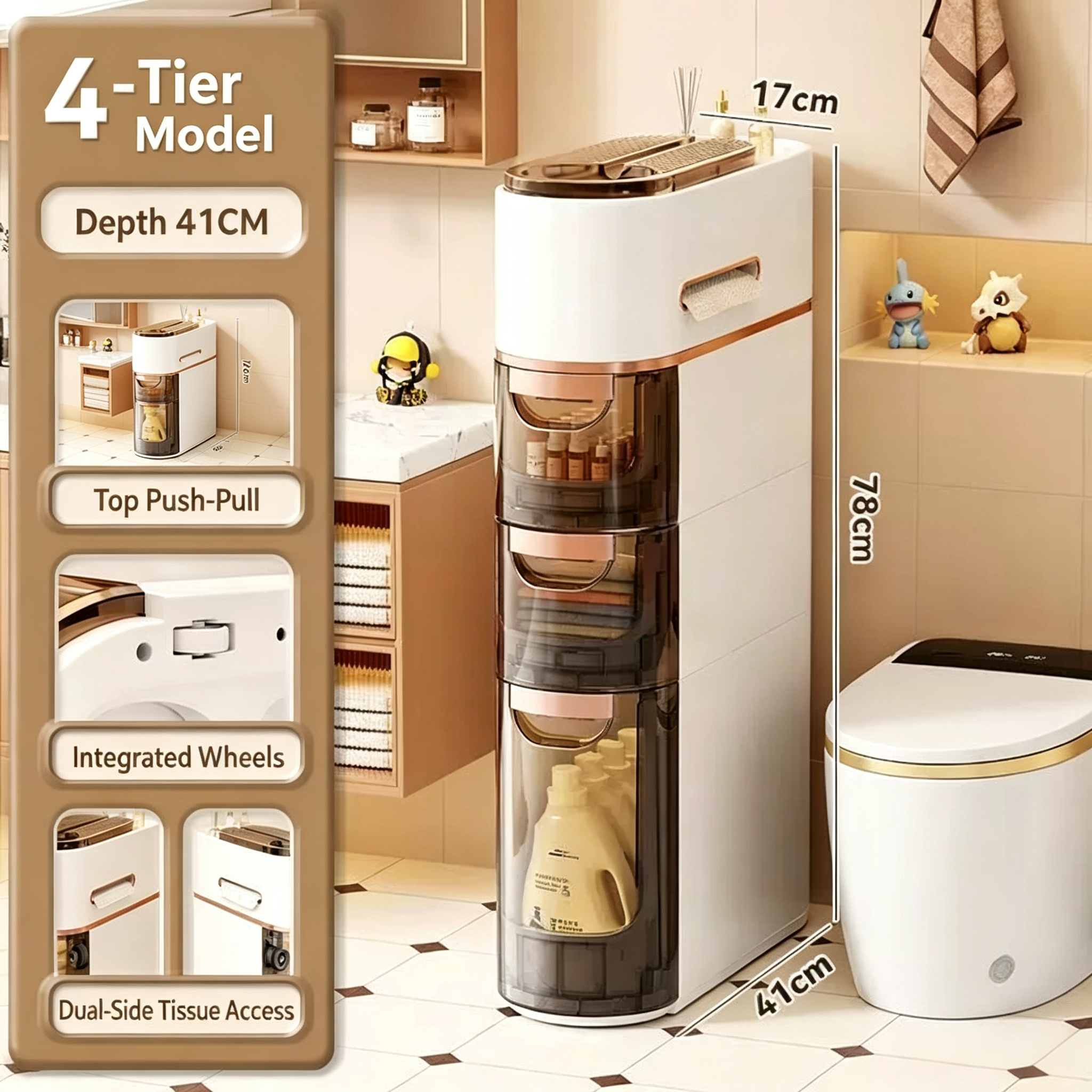 Maximize Your Small Bathroom: The Ultimate Slim Gap Organizer