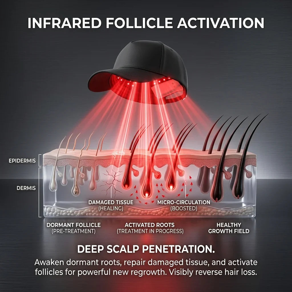Power Red Light Therapy Cap | Advanced Infrared Hair Growth Device for Thinning Hair – GoOmniShop