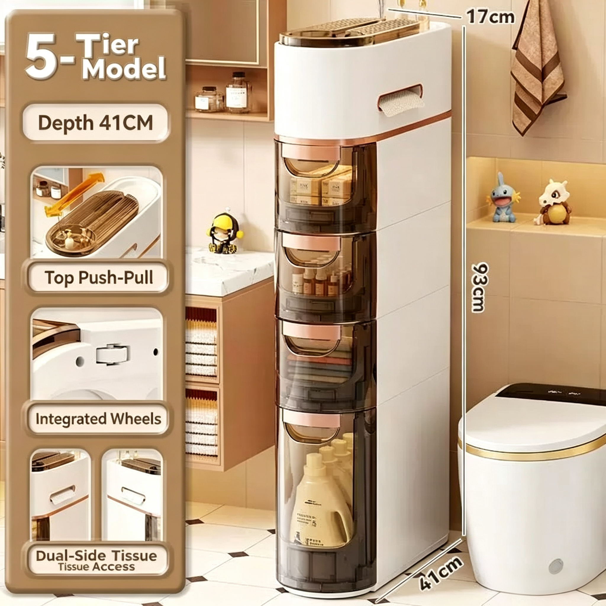 Maximize Your Small Bathroom: The Ultimate Slim Gap Organizer