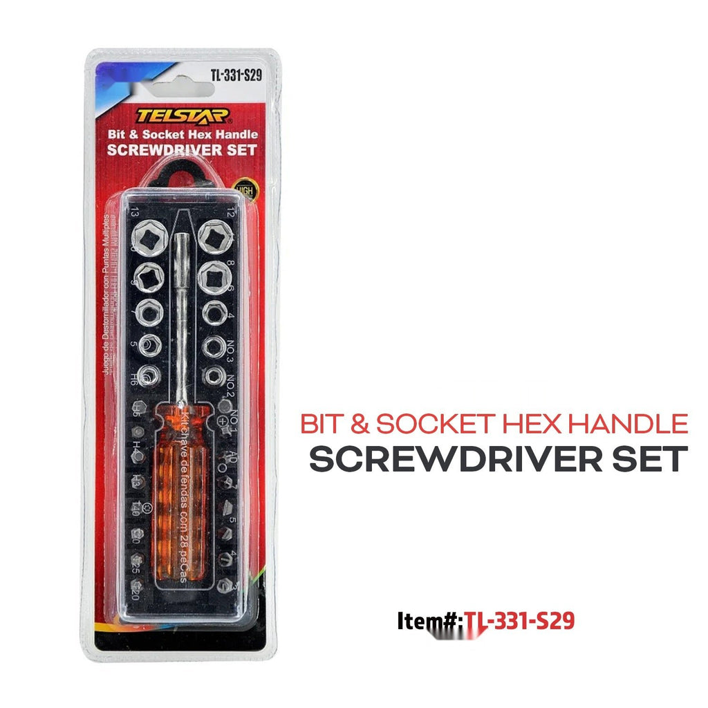 29-piece Precision Screwdriver Set with ABS Handle and Hex Socket