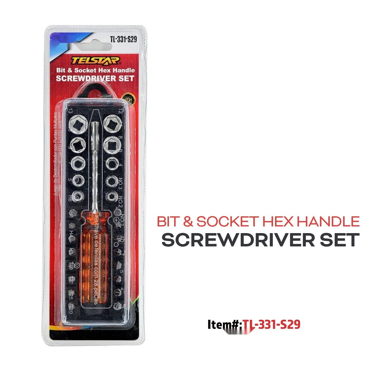 29-piece Precision Screwdriver Set with ABS Handle and Hex Socket