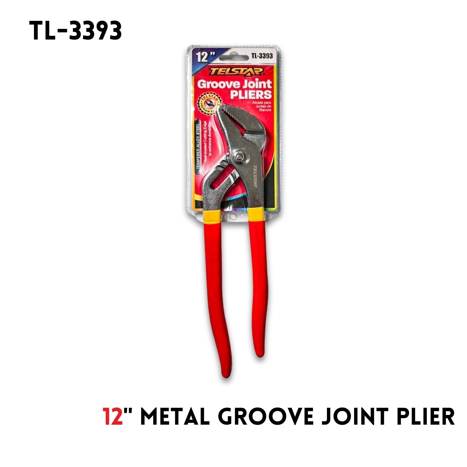 12" (approx. 30 cm) A3 carbon steel red handle slotted connector water pump clamp
