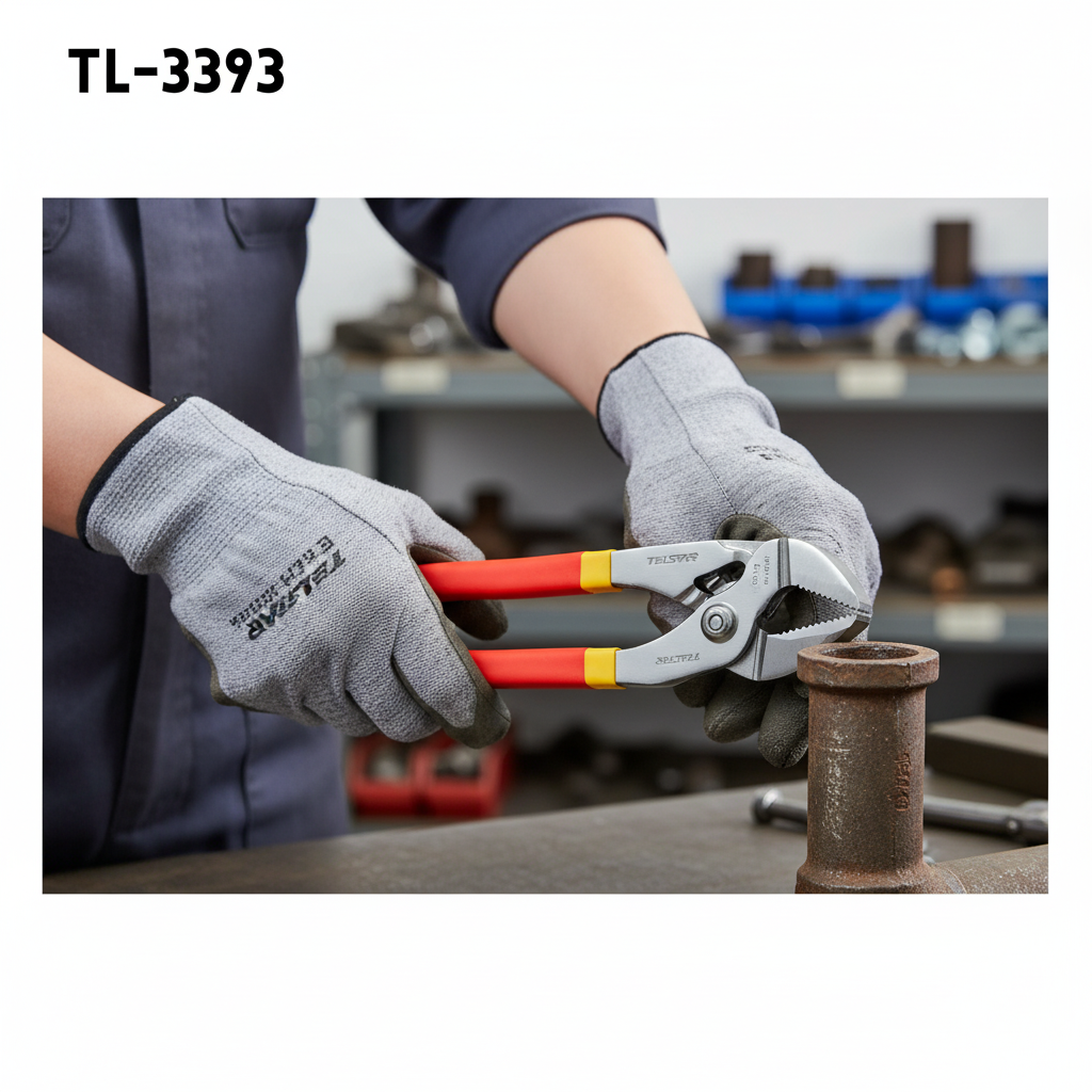 12" (approx. 30 cm) A3 carbon steel red handle slotted connector water pump clamp