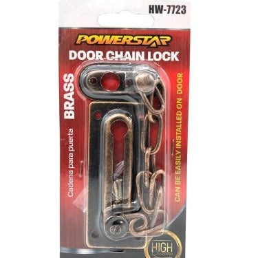 4.5-inch brass security door chain, vintage copper-colored security door chain, door limit chain lock
