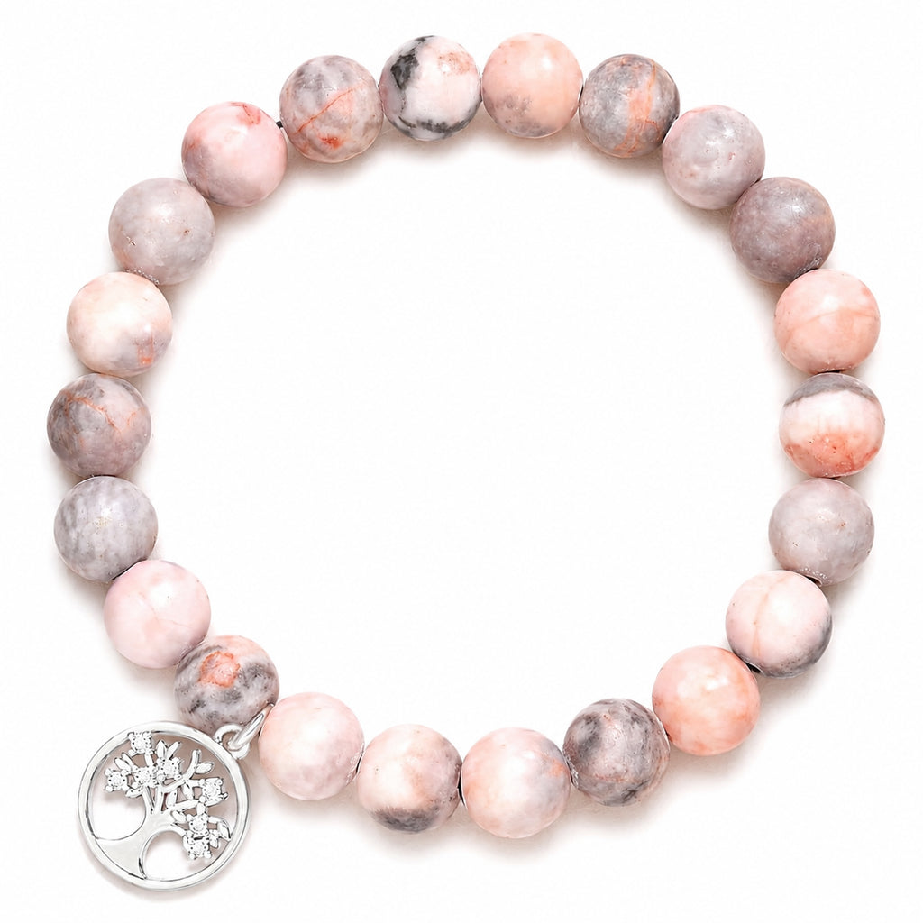 Natural stone bead bracelet, Tree of Life pendant, suitable as a gift for women, sisters-in-law, or other female companions.