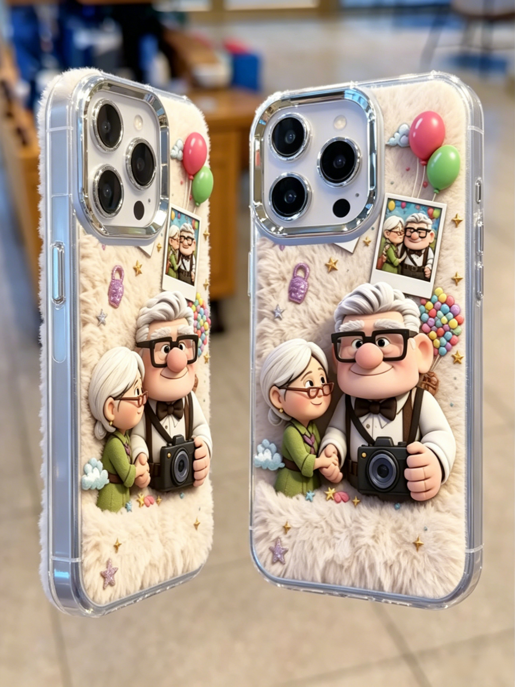 Movie Couple Fluffy Print iPhone Case Multiple iPhone sizes available