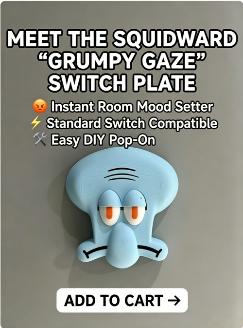 Funny Cartoon Light Switch Cover | Creative Spongebob & Squidward Wall Decor, Hilarious Home Gadget