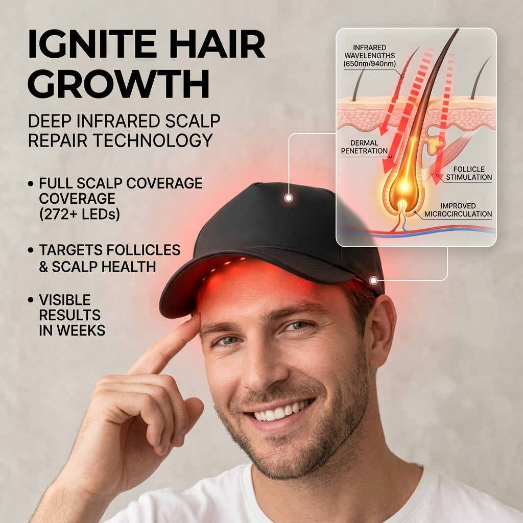 Power Red Light Therapy Cap | Advanced Infrared Hair Growth Device for Thinning Hair – GoOmniShop