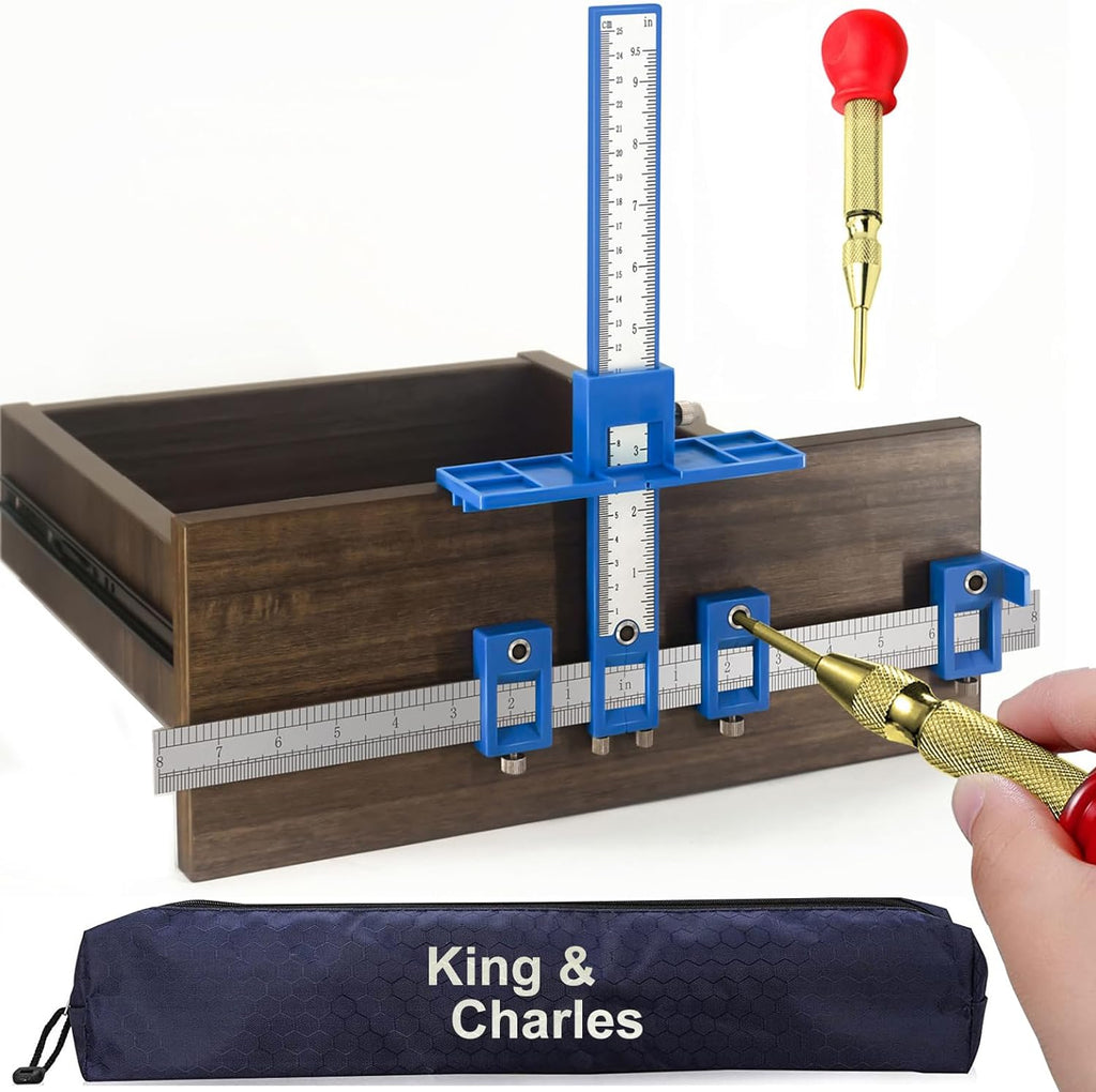 King&Charles Cabinet Hardware Jig & Automatic Center Punch Set.