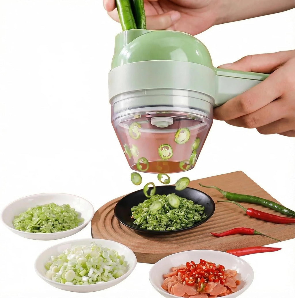 4-in-1 Cordless Electric Vegetable Cutter & Food Processor Set