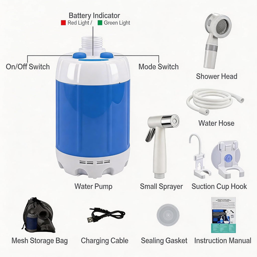 🚿Experience ultimate refreshment anywhere—from campsites to car washes.