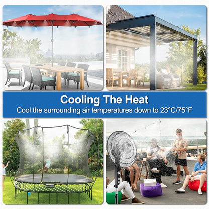 Misters for Outside Patio,Outdoor Water Misting Cooling System,40FT|12M.Backyard Mist Kit for Garden,Greenhouse,Fan,Deck,Umbrella,Canopy,Pool,Porch.Trampoline Sprinkler Park,BBQ Party Accessories