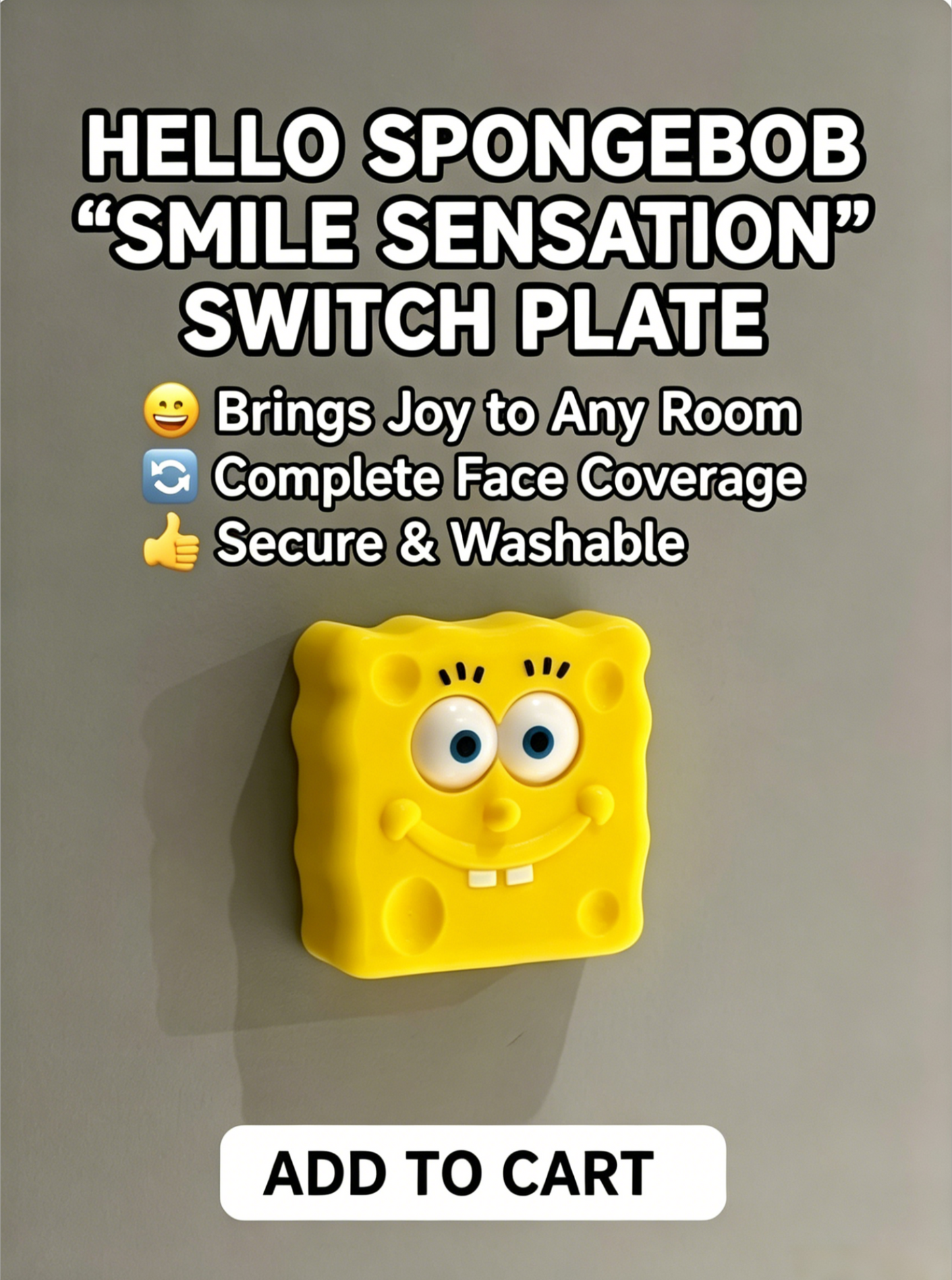 Funny Cartoon Light Switch Cover | Creative Spongebob & Squidward Wall Decor, Hilarious Home Gadget