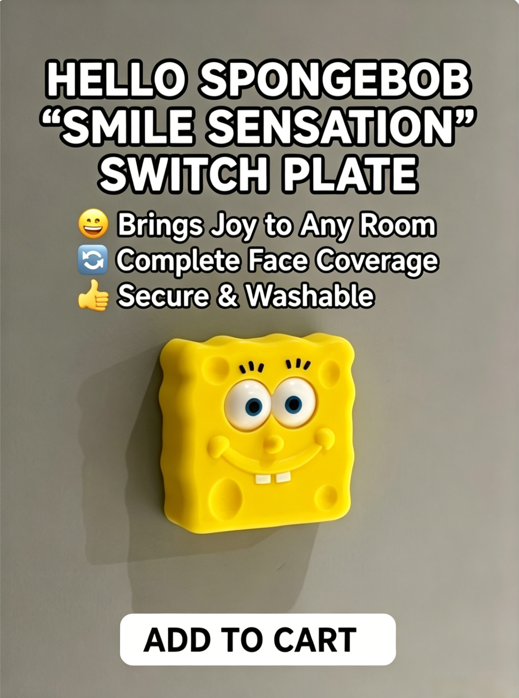 Funny Cartoon Light Switch Cover | Creative Spongebob & Squidward Wall Decor, Hilarious Home Gadget