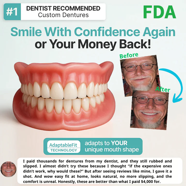 Advanced Custom-Fit Functional Dentures 🦷 Smile Confidently Again in Just 3 Minutes No Dentist Needed!