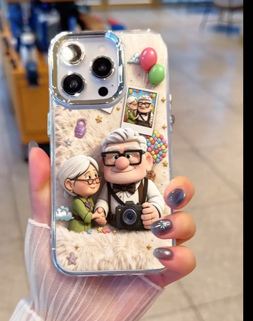 Movie Couple Fluffy Print iPhone Case Multiple iPhone sizes available